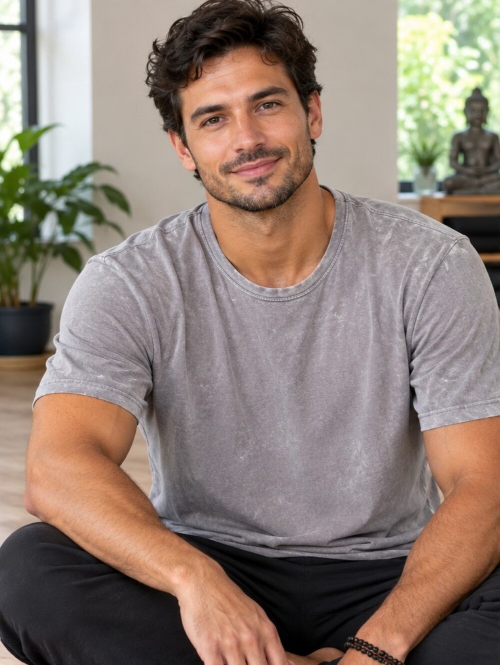 Lululemon Men's Light Grey Short-sleeve Crewneck T-shirt Bleach-splatter Pattern